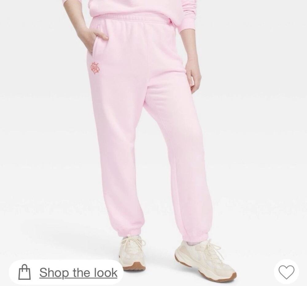 Roller Rabbit x Target Jogger Sweatpants Soft Pink XL New 100% Cotton